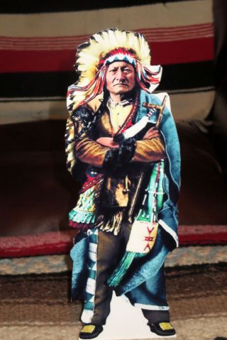 Chief Sitting Bull Native American Tabletop Display Standee 10 1/2 " Tall