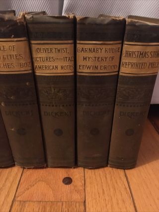 Dickens - Charles Dickens Vintage 14 Book Set by Hurst & Co.  late 1800 ' s 2