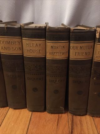 Dickens - Charles Dickens Vintage 14 Book Set by Hurst & Co.  late 1800 ' s 3