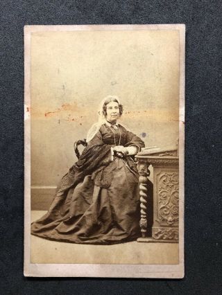 Victorian Carte De Visite Cdv: Easton: London: Grand Lady At Writing Desk