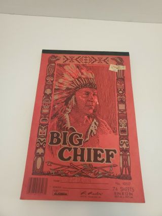 Vintage Big Chief Native American Indian Notebook Aladdin Herlitz Usa 1970s Rare