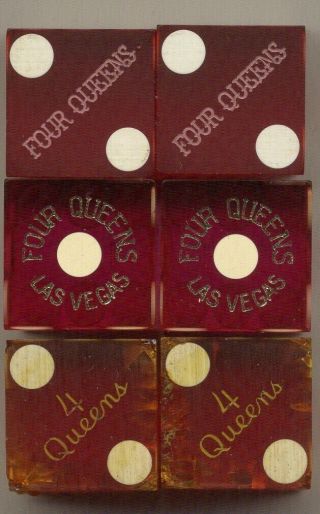 Casino Dice (four Queens Casino Downtown Las Vegas) Group Of 3 Different Pairs