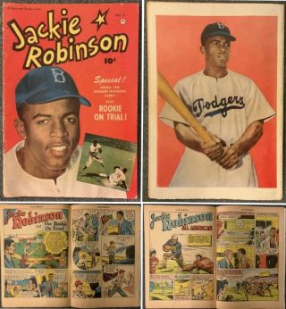 Vintage 1951 Jackie Robinson 10¢ Cents No.  5 Fawcett Publication Comic Book