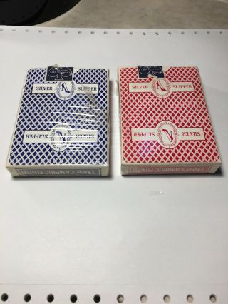 Silver Slipper Casino - 2 Red & Blue Playing Cards