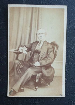 Cdv - Man Sat In A Low Chair By Charles Roberts,  Hull Carte De Visite