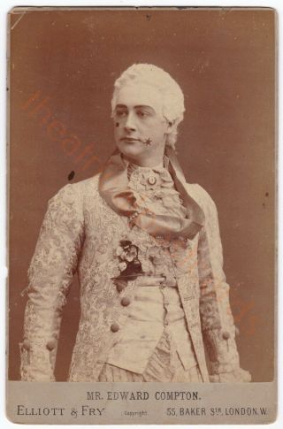 Stage Actor Edward Compton In Costume.  Elliott & Fry Cabinet Card Photo