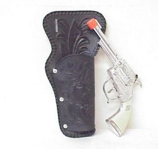 CLASSIC COWBOY WESTERN CAP GUN PISTOL TOY WITH BLACK WESTERN HOLSTER COMBO 3