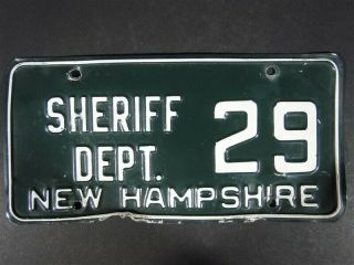 Rare Vintage 1960s Nh Sheriff Dept 29 License Plate - Tbr