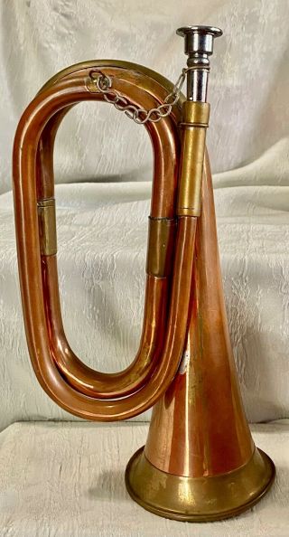 Vintage Bugle Copper And Brass Military Calvary Horn