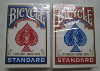 Bicycle Standard - Face Poker - Size Playing Cards 2 Decks Red & Blue (made In Usa)