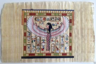 Papyrus Painting From Egyptian Art Caravan Of Isis The One Who Is All