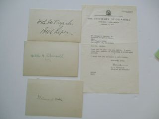 Vintage Letter Autograph By Famous American Wilkinson University Of Oklahoma