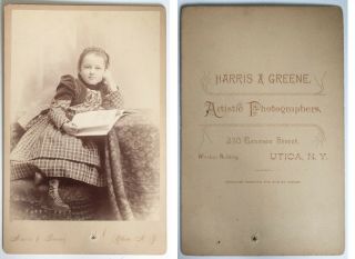 Vintage Cabinet Card Of Young Girl With A Book