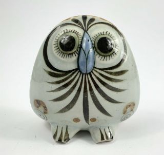 Vintage Owl Mexican Pottery Folk Art Hand Painted Tonala Mexico Ceramic Bird 5”