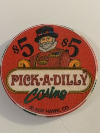 Pick A Dilly Casino $5 Casino Chip Black Hawk Colorado 3.  99