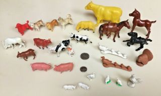 26 Plastic Farm Animals - Cows Pigs Sheep Ducks Chickens Horses Turkey And Dogs