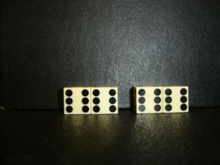 2 Pairs Vintage Loaded 11/16 " Casino Dice - Pair 6 - 1 Flats & Pair Ace - 6/2 Weights