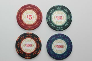 Set Of Four Poker Chips James Bond Casino Royale By Cartamundi