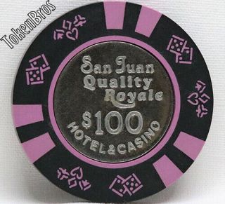 $100 Hundred Dollar Poker Gaming Chip San Juan Quality Royale Casino Puerto Rico