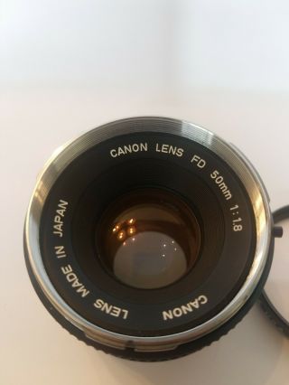 Vintage Canon Camera Lens Fd 50mm 1:1.  8 Canon Slr 1d