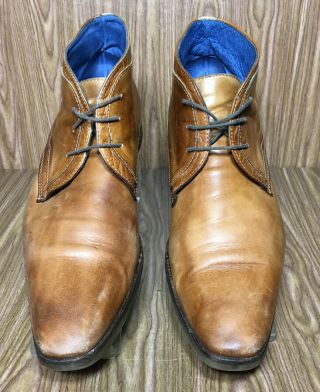 Manfield Men ' s Italian Leather Ankle Boots Vintage Dark Tan EU 44 US 11 2