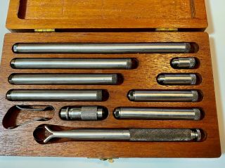Vintage Lufkin Rule Co.  Micrometers W/ Case 11 Piece Set 1/2 “ To 6”
