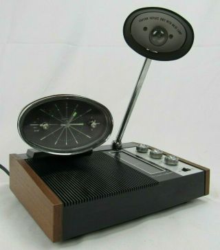 Vintage Mcm Space Age Longines Symphonette Clock Radio Lamp Starburst Retro