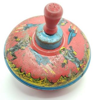 Ohio Art Co Spinning Tin Top Toy,  Astronauts,  Space Ships & Rockets -