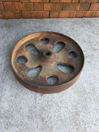 Vintage Cast Iron Industrial Factory Cart Wheel Lineberry 13 5/8 "