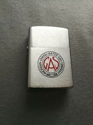 Vintage 1962 Michigan Consolidated Gas Company 2 - Sided Zippo Lighter Very Rare