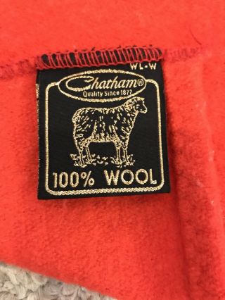 Vintage Chatham 100 Wool Blanket Red 68 X 82