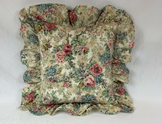Vtg Ralph Lauren Brittany Floral 16 " Throw Pillow With Goose Feather Insert