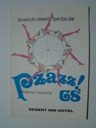 1968 Pzazz 68 Cabaret Program Crystal Room Desert Inn Hotel Las Vegas Nv