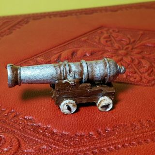 Miniature Cast Iron OR Pewter Military Cannon WITH CANNON BALLS 2