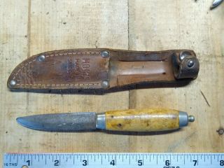 K.  J.  Eriksson Mora Sweden Fixed Blade Knife Wood Handle Hunting Vintage Kj