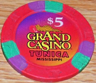 $5 Gaming Chip From The Grand Casino Tunica Ms