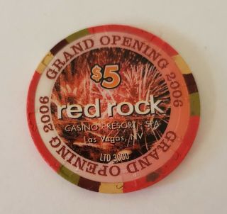 $5 Las Vegas Red Rock Grand Opening Casino Chip - Near