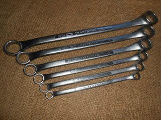 Set Of 6 Vintage Craftsman Offset Box - End Wrenches,  3/8 " - 1 ",  Early =v=,  U.  S.  A.