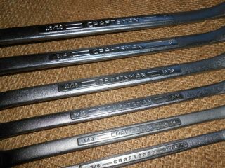 Set of 6 Vintage Craftsman Offset Box - End Wrenches,  3/8 