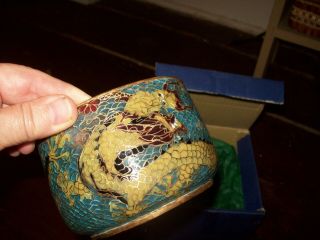 Vintage Or Antique Chinese Plique A Jour Cloisonne Bowl - Dragon Design