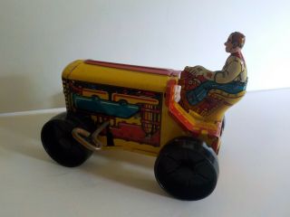 Vintage Marx Toys Yellow Climbing Tractor Missing Track Wheel Belts -