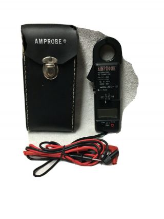 Vintage Amprobe Acd - 10 Digital Clamp - On Meter Voltage,  Current,  Ohm W/ Test Leads