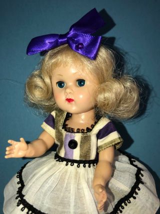 Vintage Vogue Ginny Doll In Her Medford Tagged Purple Budget Dress