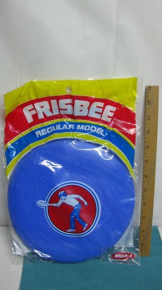 Vintage Old Stock,  Wham - O Frisbee Flying Disk,  In Package,  Blue,  1981