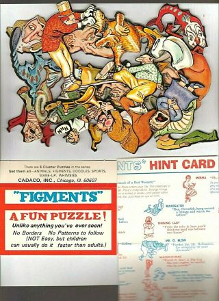 Vintage & Rare 1965 Cadaco Jumble - Fits Puzzle No.  2 " Figments " In Pkg.
