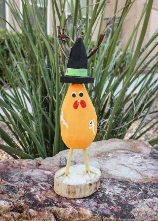 Navajo Folk Art - Halloween Chicken With Ghosts By Ivetta Yazzie - Native American