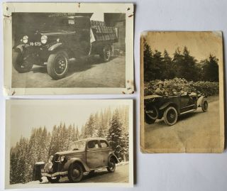 Early 20th Century Photos X 3 - Van (vo - 5731),  Car (wa 7790),  Car (bwa 875)