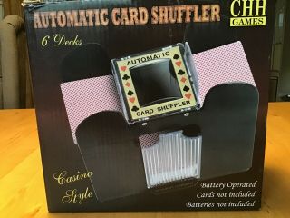 Automatic Card Shuffler 6 Decks,  Battery Operated,  Smoke / Pet Home
