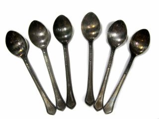 Vintage Set 6 Tea Spoons Silver Plated Soviet Russian Ussr