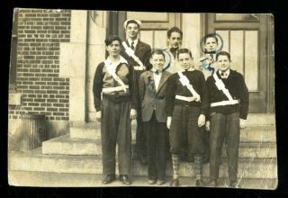 Vintage Photo School Boys With Crossing Guard Belts On 1930 